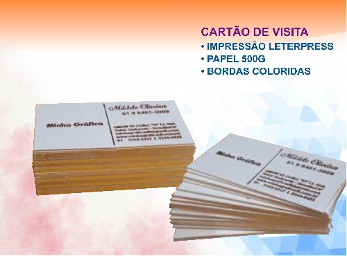 Cartão de Visita Leterpress Papel 500g.