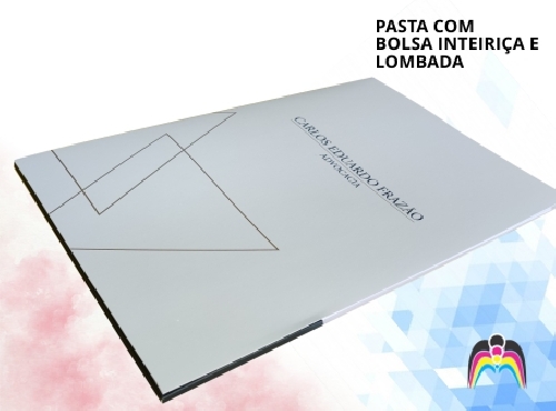 Pasta com bolsa inteiriça e lombada