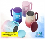 Caneca Bicolor Parede Dupla 250ml